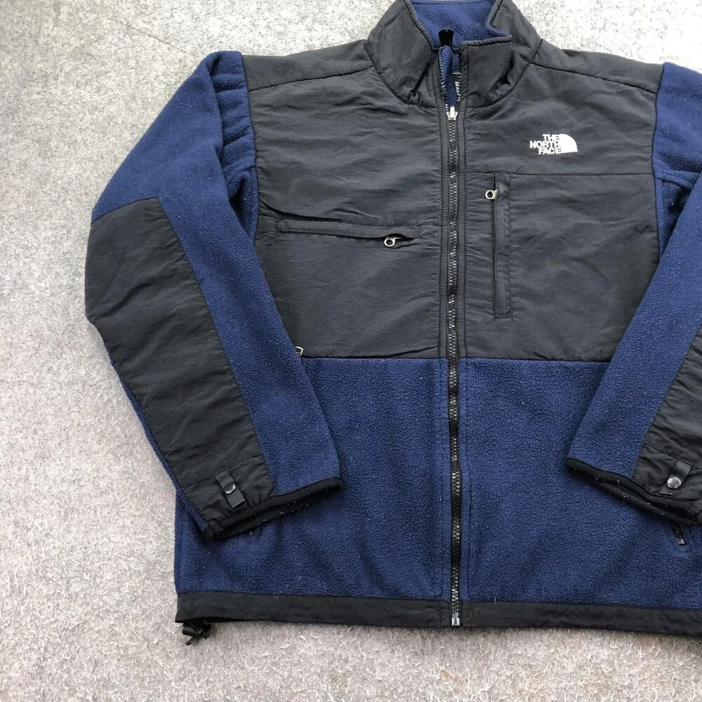 The North Face Jacket Mens Medium Blue Black Fleece Full Zip Denali Outdoor